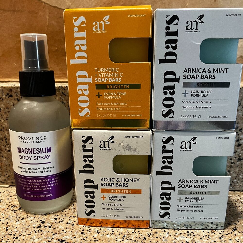 Art Naturals Turmeric Vitamine C  Arnica & Mint Soap Bars , Magnesium!!
